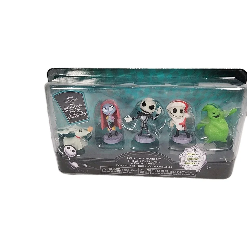 Disney Nightmare Before Christmas Glow in the Dark Collectible Figure Set New
